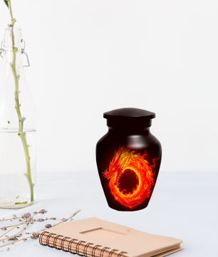Fire Dragon Urn for Human Ashes, Personalized Dragon Cremation Urn
