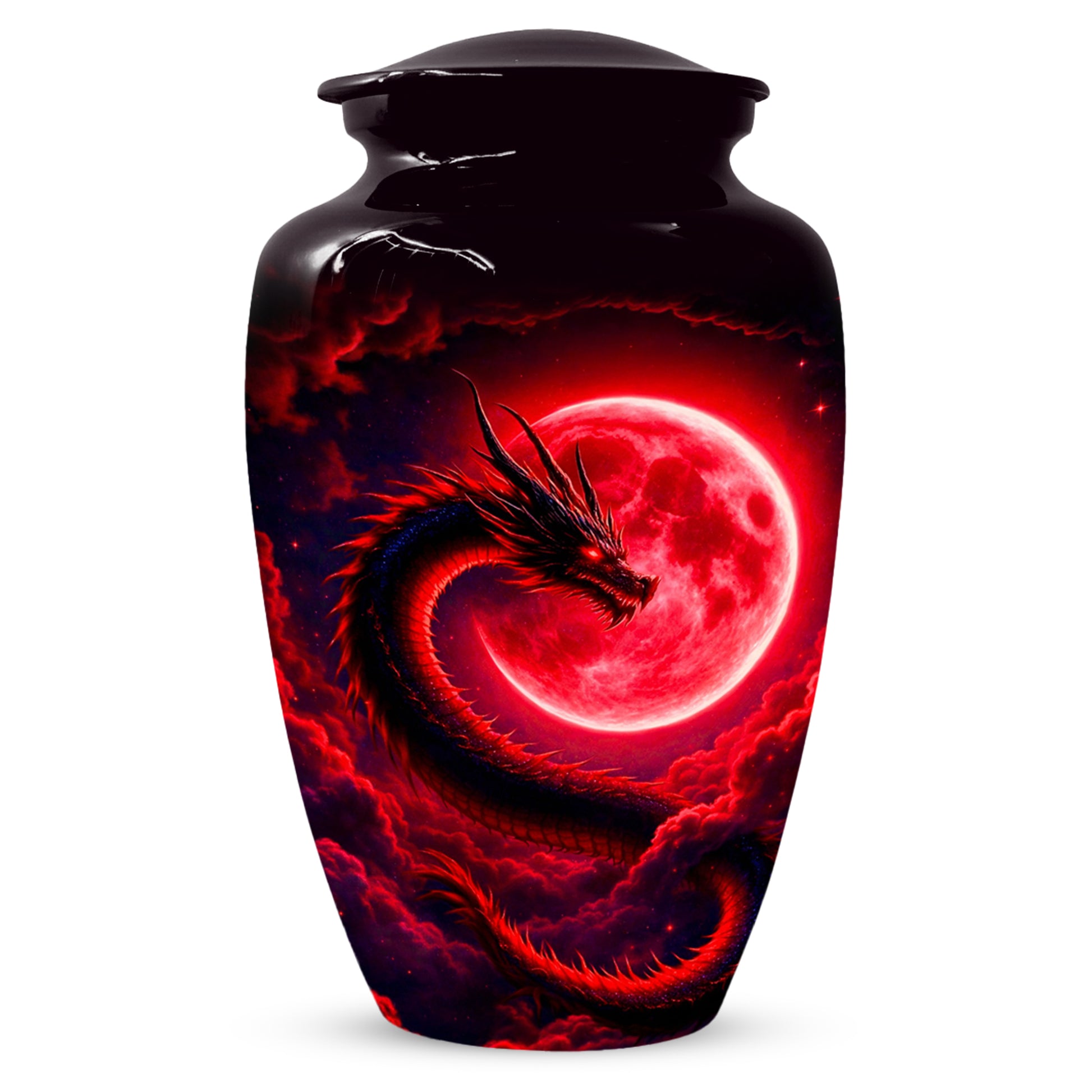 Red Dragon Cremation Urn for Ashes- Personalized Memorial for Dad