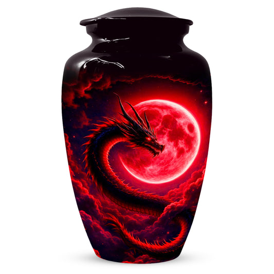 Red Dragon Cremation Urn for Ashes- Personalized Memorial for Dad