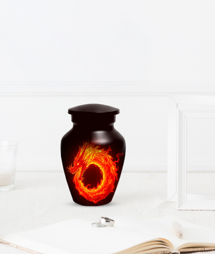 Fire Dragon Urn for Human Ashes, Personalized Dragon Cremation Urn