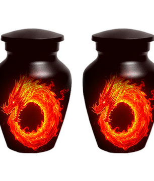 Fire Dragon Urn for Human Ashes, Personalized Dragon Cremation Urn