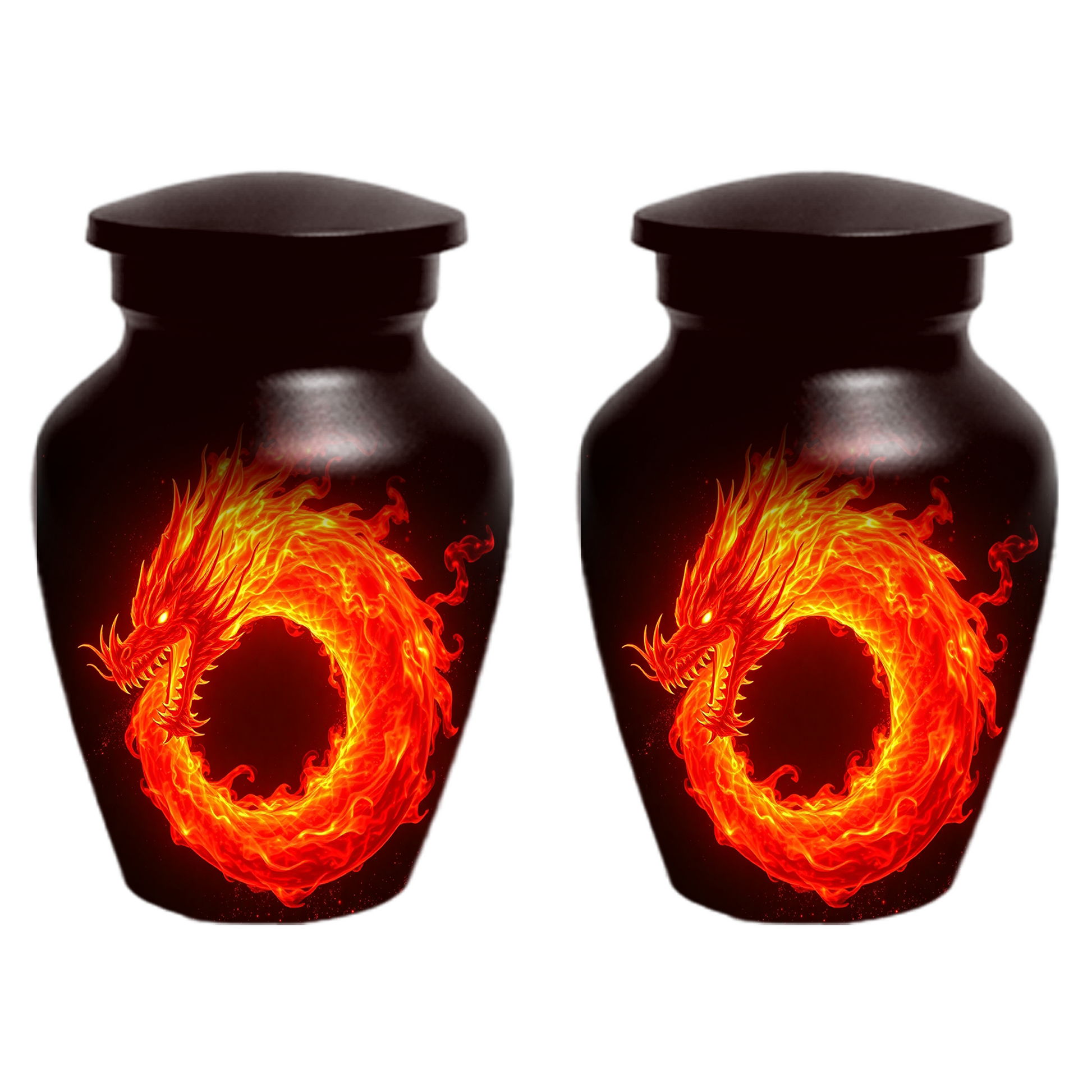 Fire Dragon Urn for Human Ashes, Personalized Dragon Cremation Urn