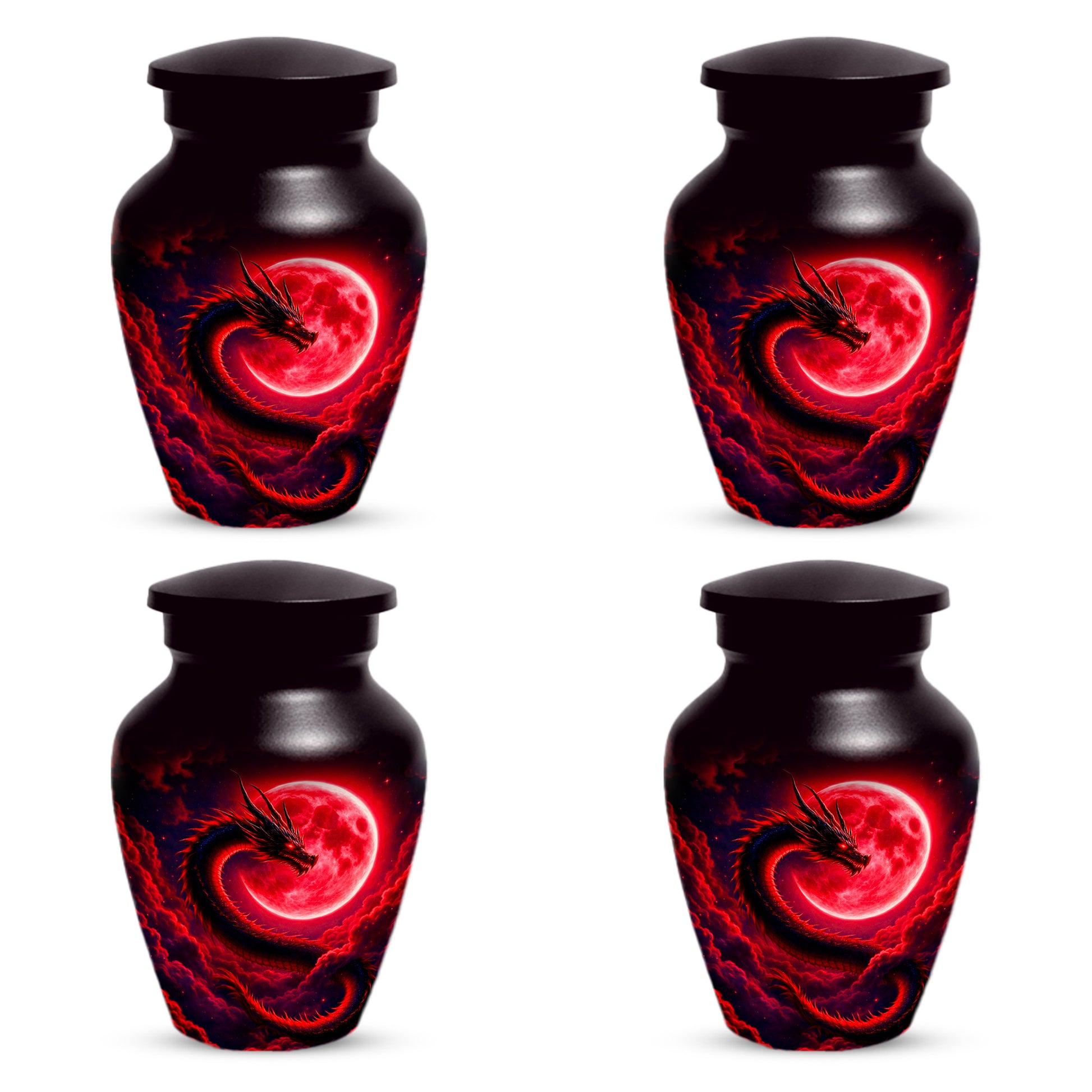 Red Dragon Cremation Urn for Ashes- Personalized Memorial for Dad