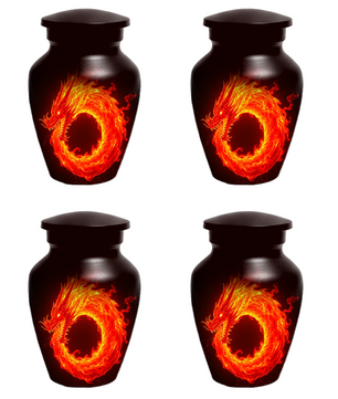 Fire Dragon Urn for Human Ashes, Personalized Dragon Cremation Urn