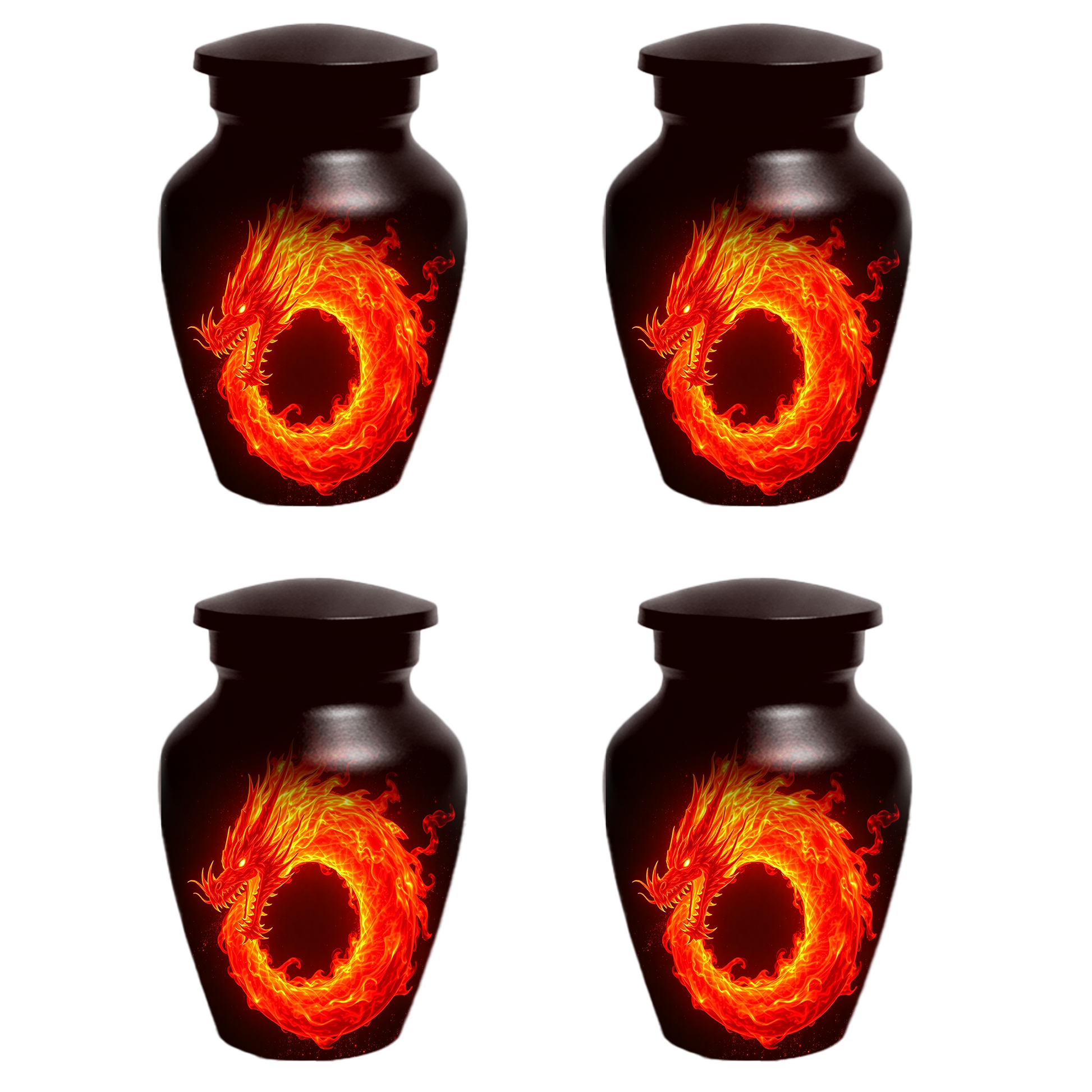 Fire Dragon Urn for Human Ashes, Personalized Dragon Cremation Urn