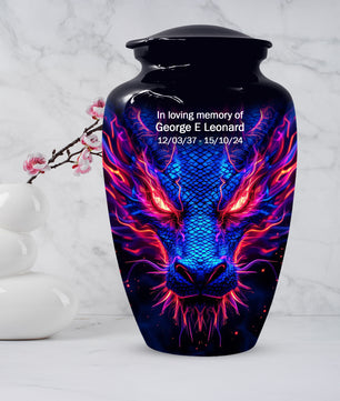 Blue Dragon Adult Urns for Ashes - Memorial Urn for Human Ash