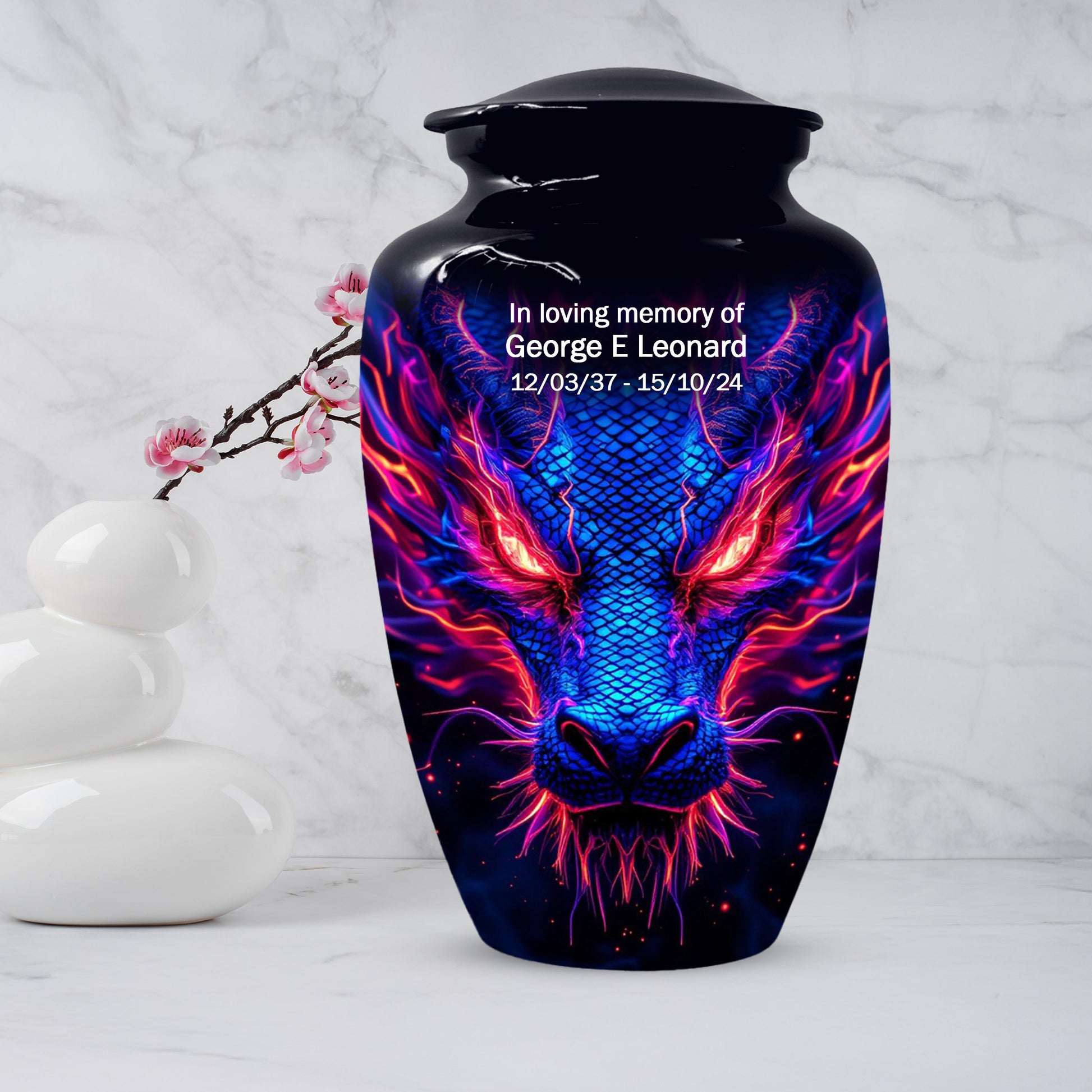 Blue Dragon Adult Urns for Ashes - Memorial Urn for Human Ash