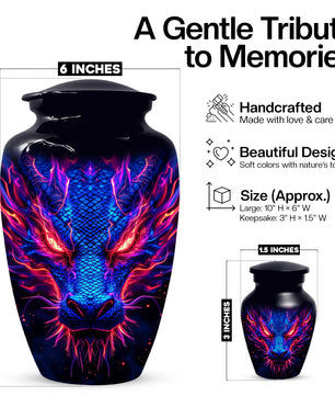 Blue Dragon Adult Urns for Ashes - Memorial Urn for Human Ash