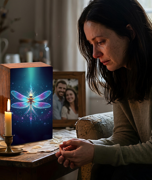 Dragonfly Wooden Cremation Urns for Ashes, Memorial Urn for Mom Dad