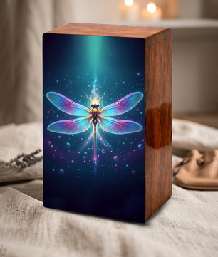 Dragonfly Wooden Cremation Urns for Ashes, Memorial Urn for Mom Dad