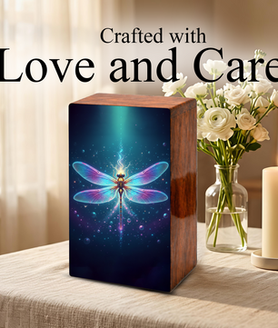 Dragonfly Wooden Cremation Urns for Ashes, Memorial Urn for Mom Dad