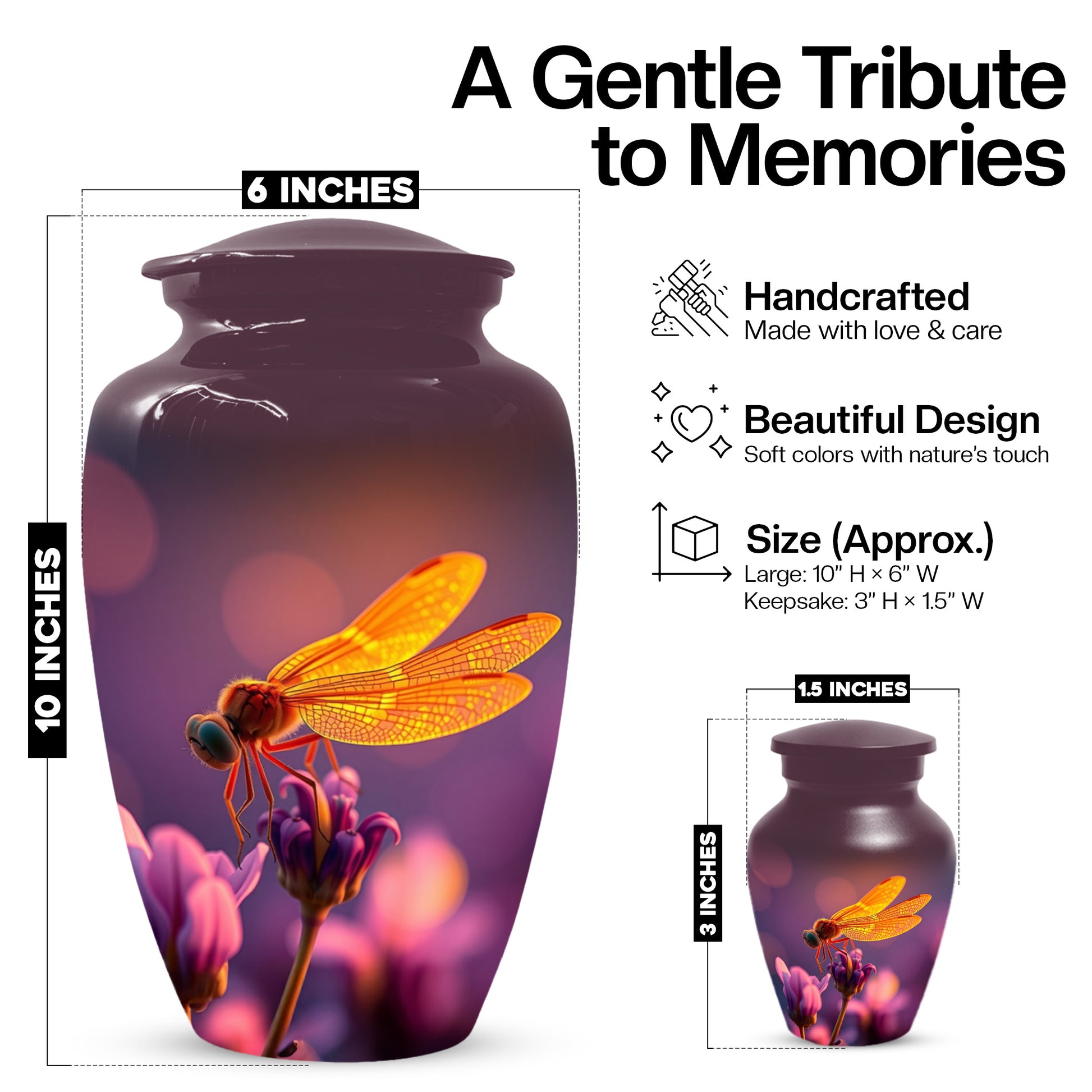 Dragonfly Urn for Mom – Custom Dragonfly Cremation Urns for Ashes