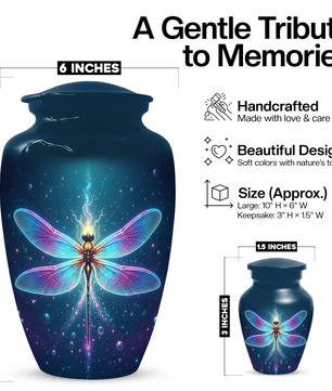 Dragonfly Memorial Urn for Human Ashes, Butterfly Style Cremation Urn for Mom