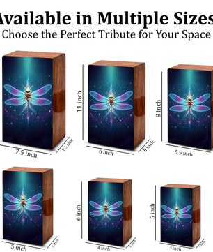 Dragonfly Wooden Cremation Urns for Ashes, Memorial Urn for Mom Dad