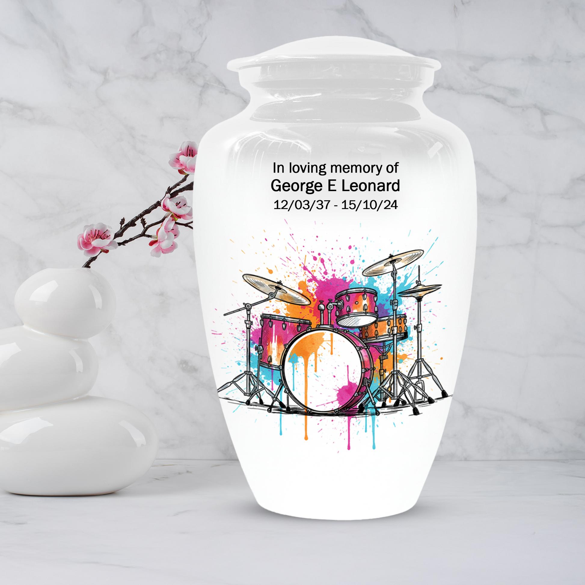 Personalized Drum Set Cremation Urn for Dad – Musician Memorial Urns  for Human Ashes