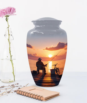 Gone Fishing Urns For Dad | Fisherman Cremation Urn For Adult Male Ashes