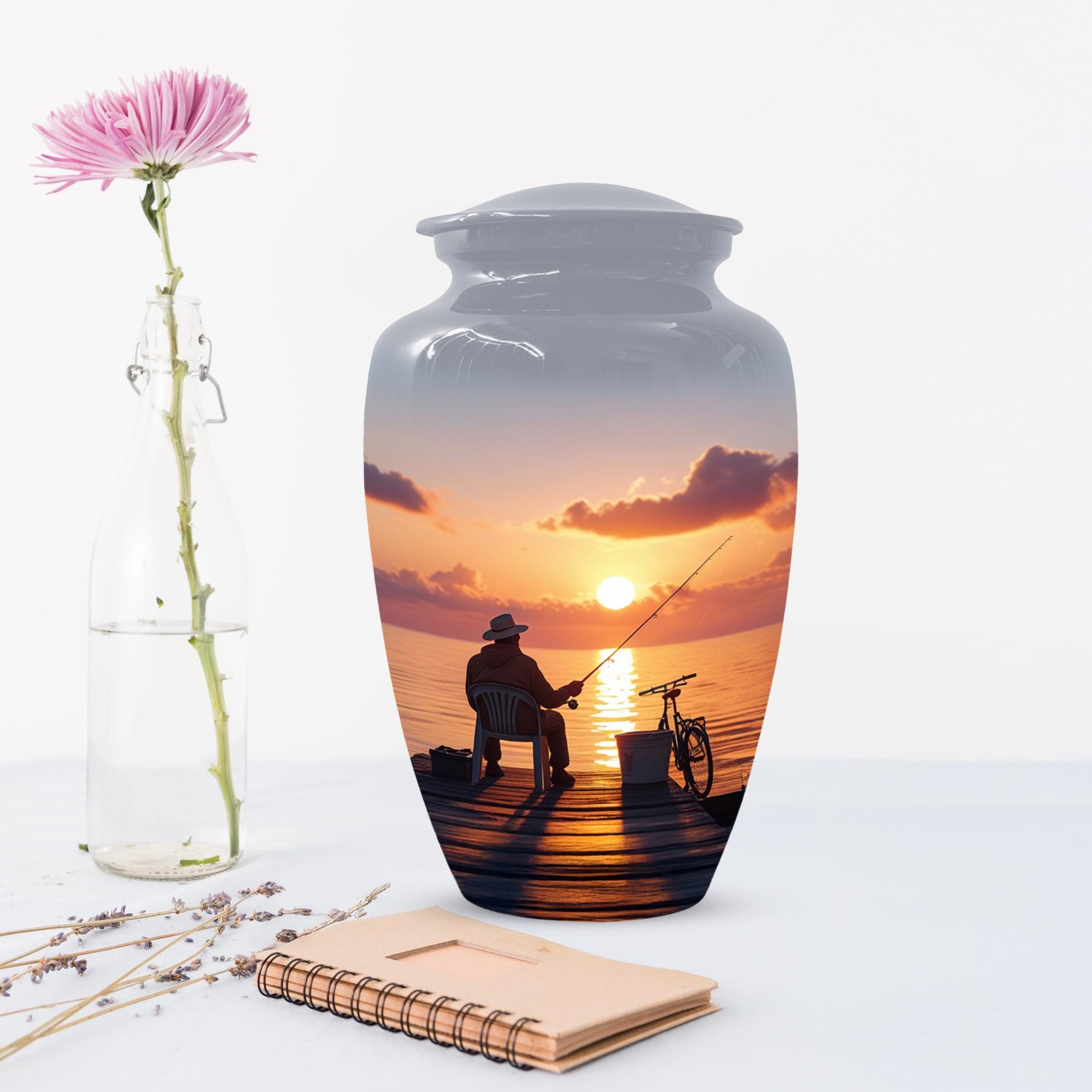 Gone Fishing Urns For Dad | Fisherman Cremation Urn For Adult Male Ashes