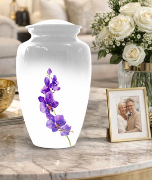 Puprle Orchid Urn For Human Ashes - Flower Mini Urns For Male and Female