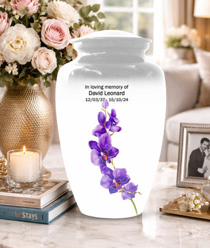 Puprle Orchid Urn For Human Ashes - Flower Mini Urns For Male and Female
