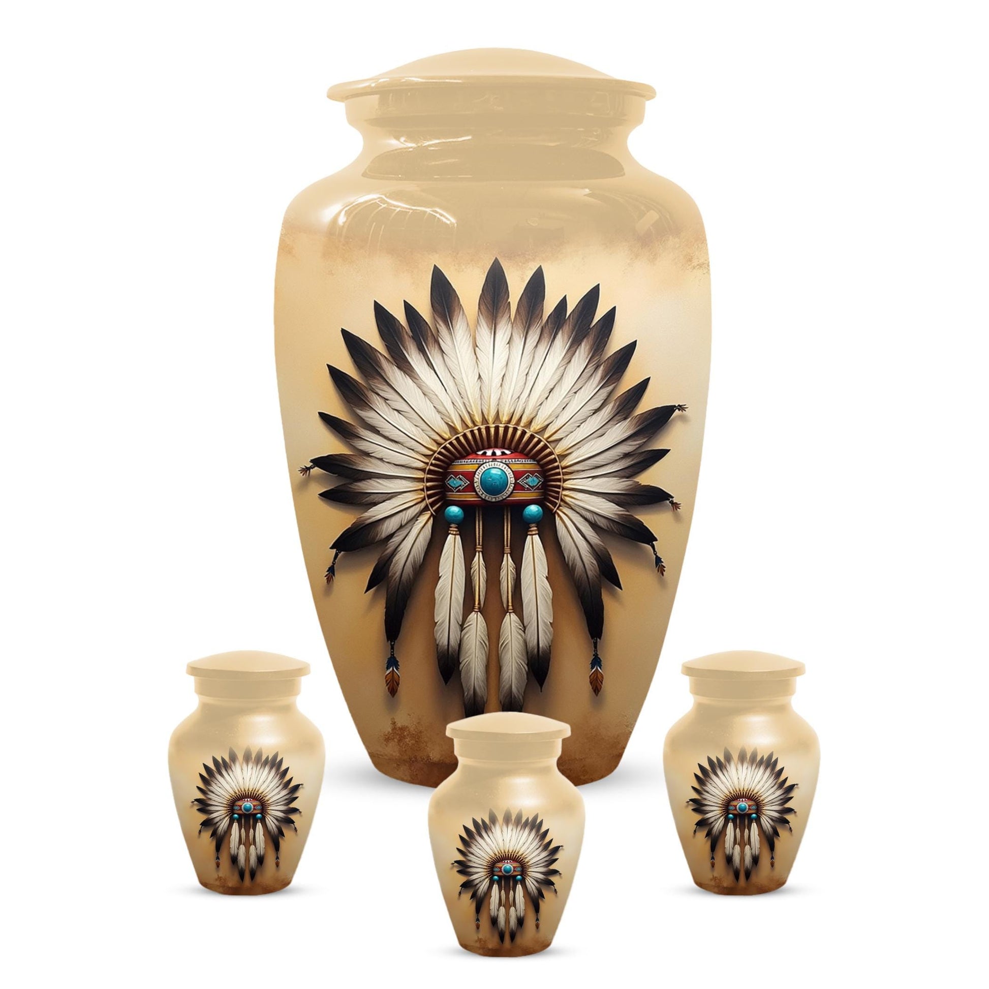 Native American Urns for Human Ashes | Western Memorial Mini Keepsake Urn for Adults