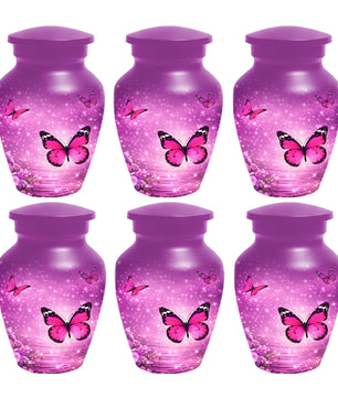 Pink Butterfly Urn For Women Ashes - Personalized Mini Urns For Adult Female