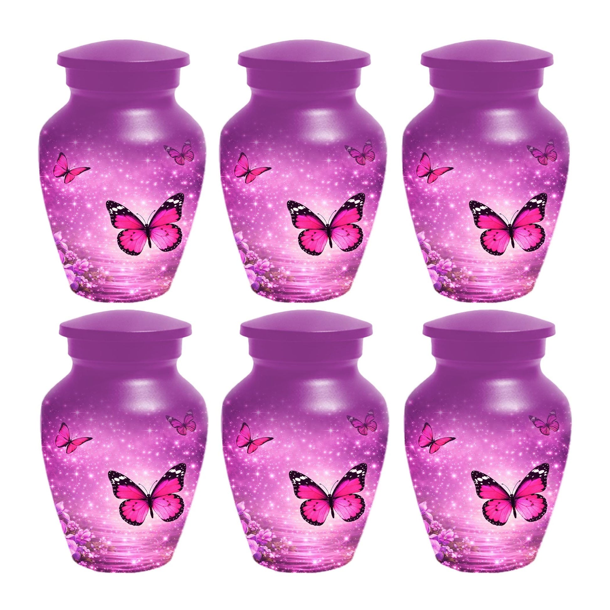 Pink Butterfly Urn For Women Ashes - Personalized Mini Urns For Adult Female