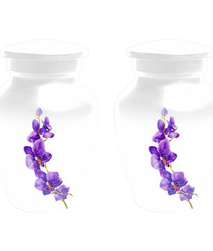 Puprle Orchid Urn For Human Ashes - Flower Mini Urns For Male and Female