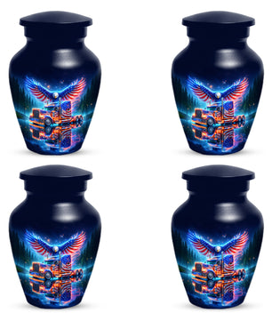 Patriotic Eagle Truck Urn for Dad | Personalized Memorial Cremation Urns for Men