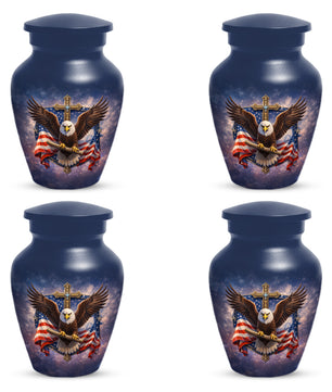 Eagle Cross Urn for Ashes - Patriotic Memorial Keepsake  | Christian Cremation Urn for Father