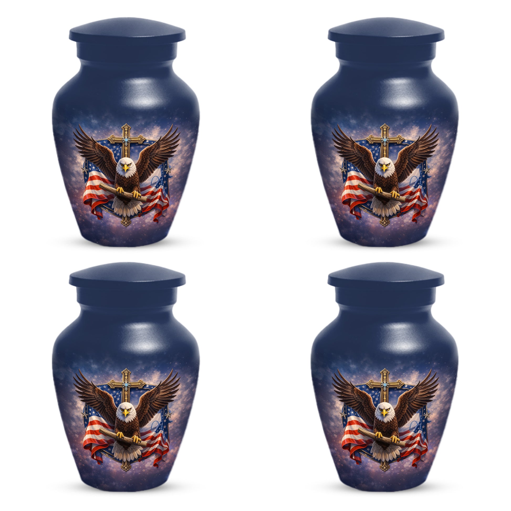 Eagle Cross Urn for Ashes - Patriotic Memorial Keepsake  | Christian Cremation Urn for Father
