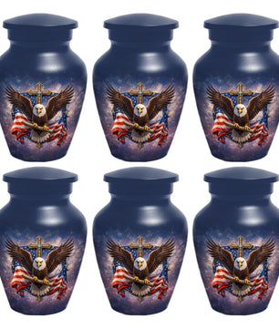 Eagle Cross Urn for Ashes - Patriotic Memorial Keepsake  | Christian Cremation Urn for Father