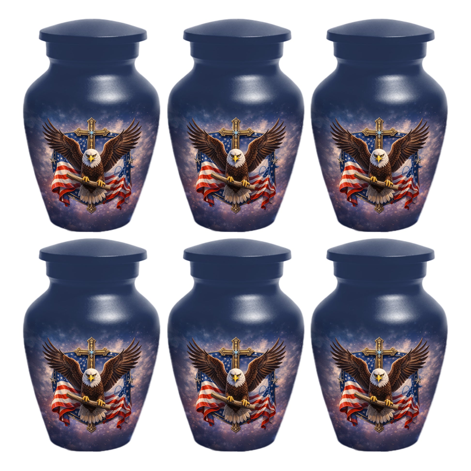 Eagle Cross Urn for Ashes - Patriotic Memorial Keepsake  | Christian Cremation Urn for Father