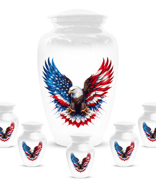 Eagle Urn for Human Ashes - American Flag Memorial Urns for Dad | Patriotic Cremation Keepsake for Men