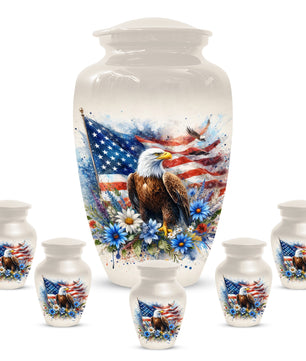 American Eagle Memorial Urn for Male Ashes - Patriotic Cremation Urns for Dad