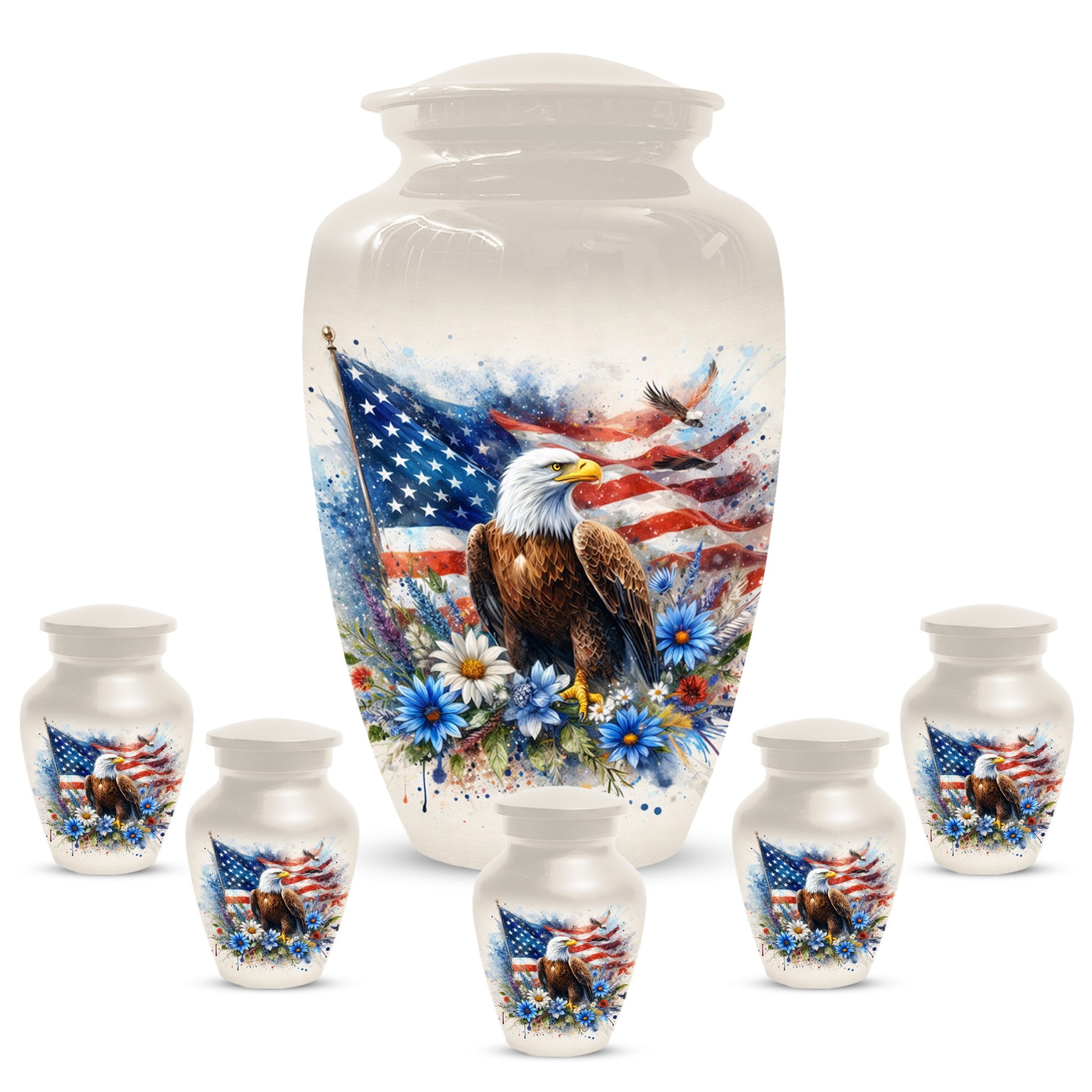 American Eagle Memorial Urn for Male Ashes - Patriotic Cremation Urns for Dad