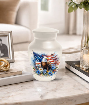 American Eagle Memorial Urn for Male Ashes - Patriotic Cremation Urns for Dad