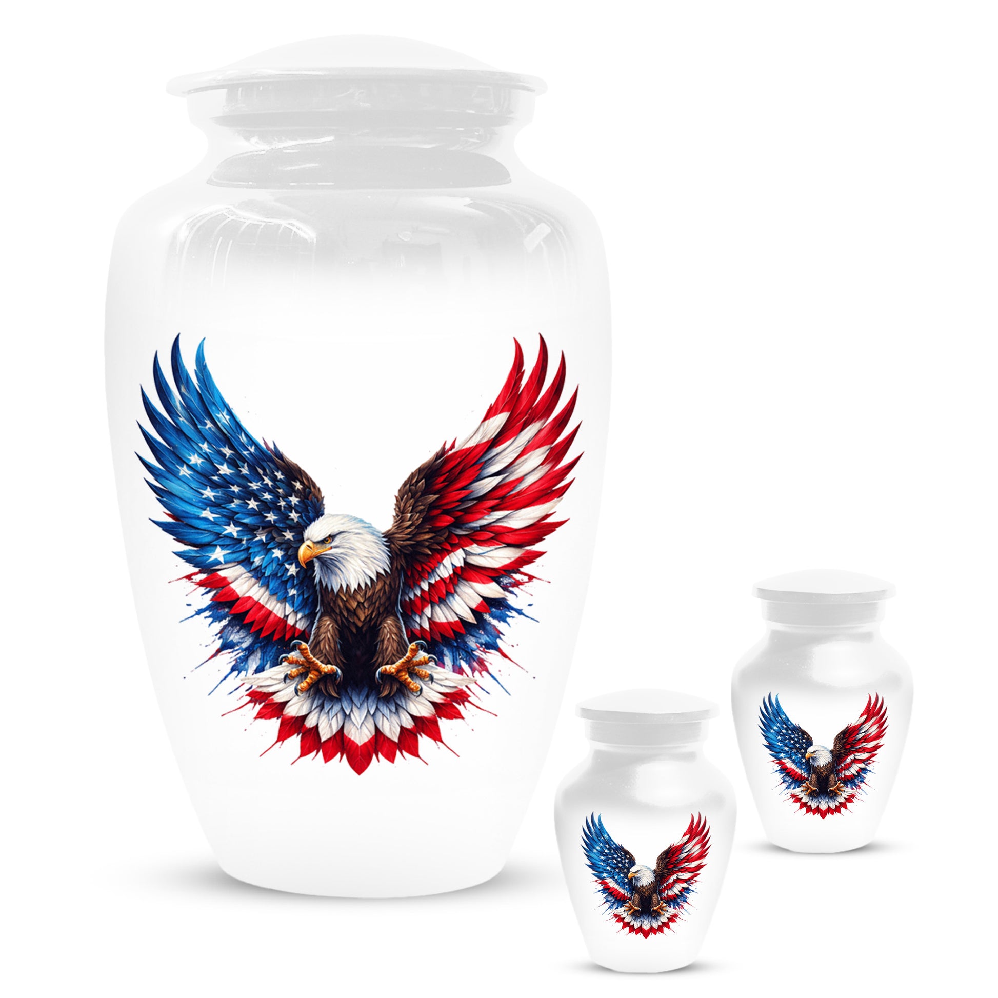 Eagle Urn for Human Ashes - American Flag Memorial Urns for Dad | Patriotic Cremation Keepsake for Men
