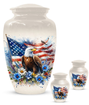 American Eagle Memorial Urn for Male Ashes - Patriotic Cremation Urns for Dad