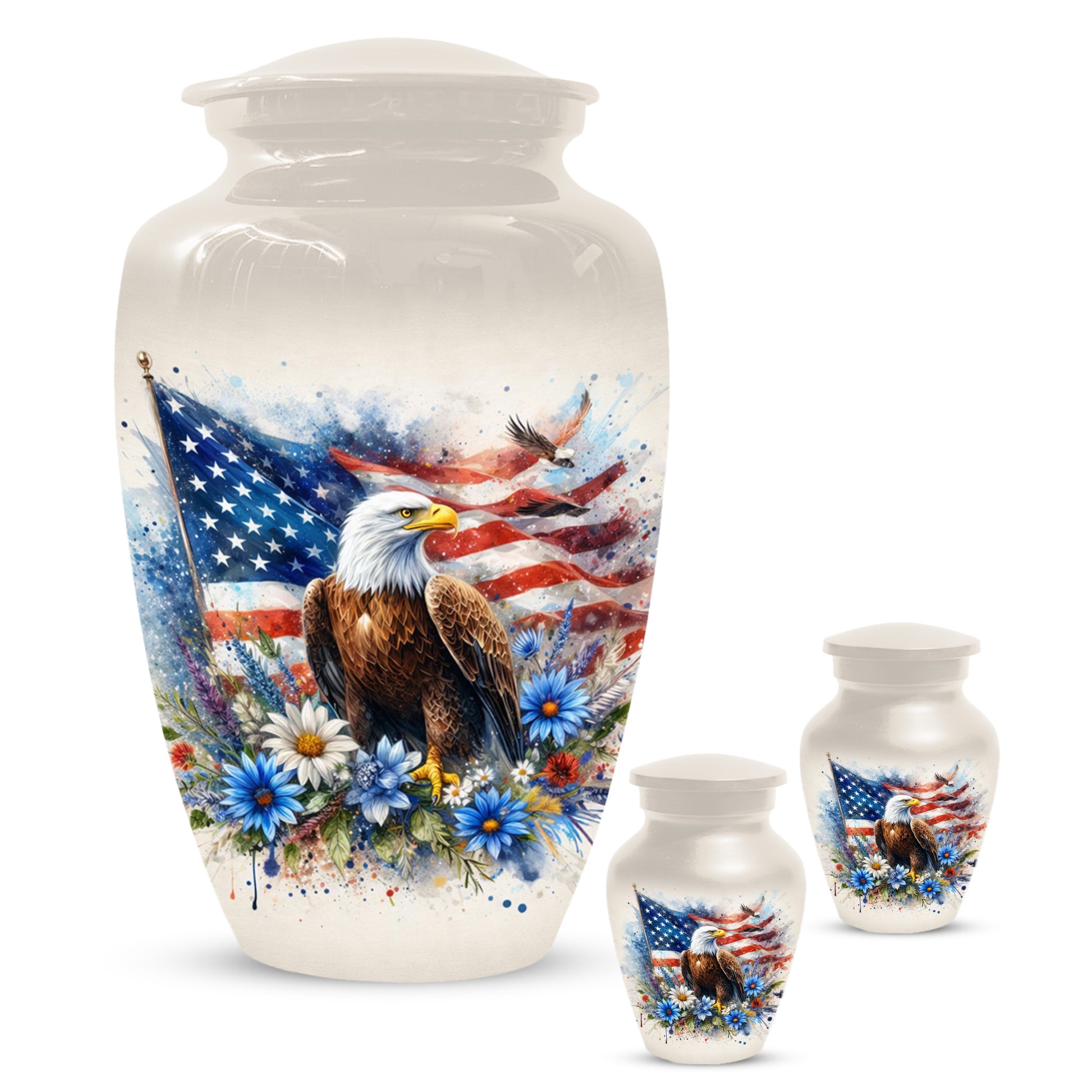 American Eagle Memorial Urn for Male Ashes - Patriotic Cremation Urns for Dad