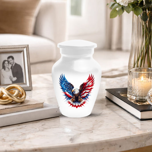 Eagle Urn for Human Ashes - American Flag Memorial Urns for Dad | Patriotic Cremation Keepsake for Men