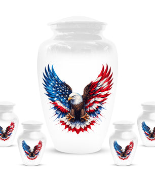 Eagle Urn for Human Ashes - American Flag Memorial Urns for Dad | Patriotic Cremation Keepsake for Men
