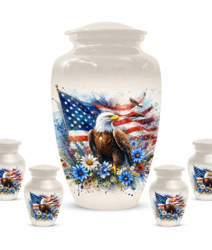 American Eagle Memorial Urn for Male Ashes - Patriotic Cremation Urns for Dad
