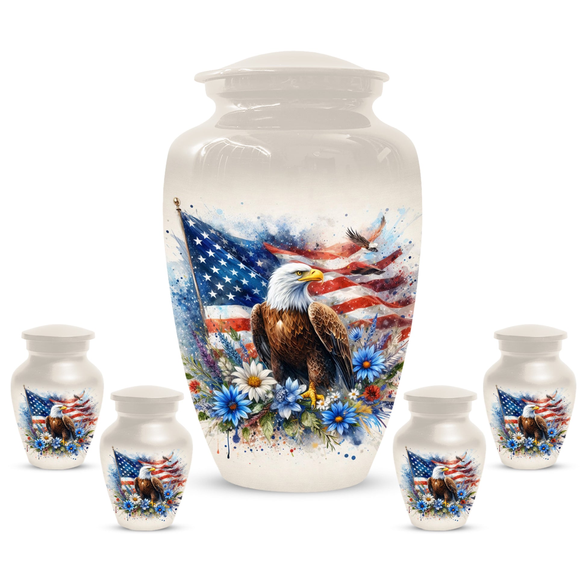 American Eagle Memorial Urn for Male Ashes - Patriotic Cremation Urns for Dad