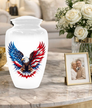 Eagle Urn for Human Ashes - American Flag Memorial Urns for Dad | Patriotic Cremation Keepsake for Men
