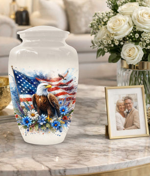 American Eagle Memorial Urn for Male Ashes - Patriotic Cremation Urns for Dad