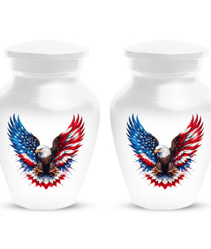 Eagle Urn for Human Ashes - American Flag Memorial Urns for Dad | Patriotic Cremation Keepsake for Men