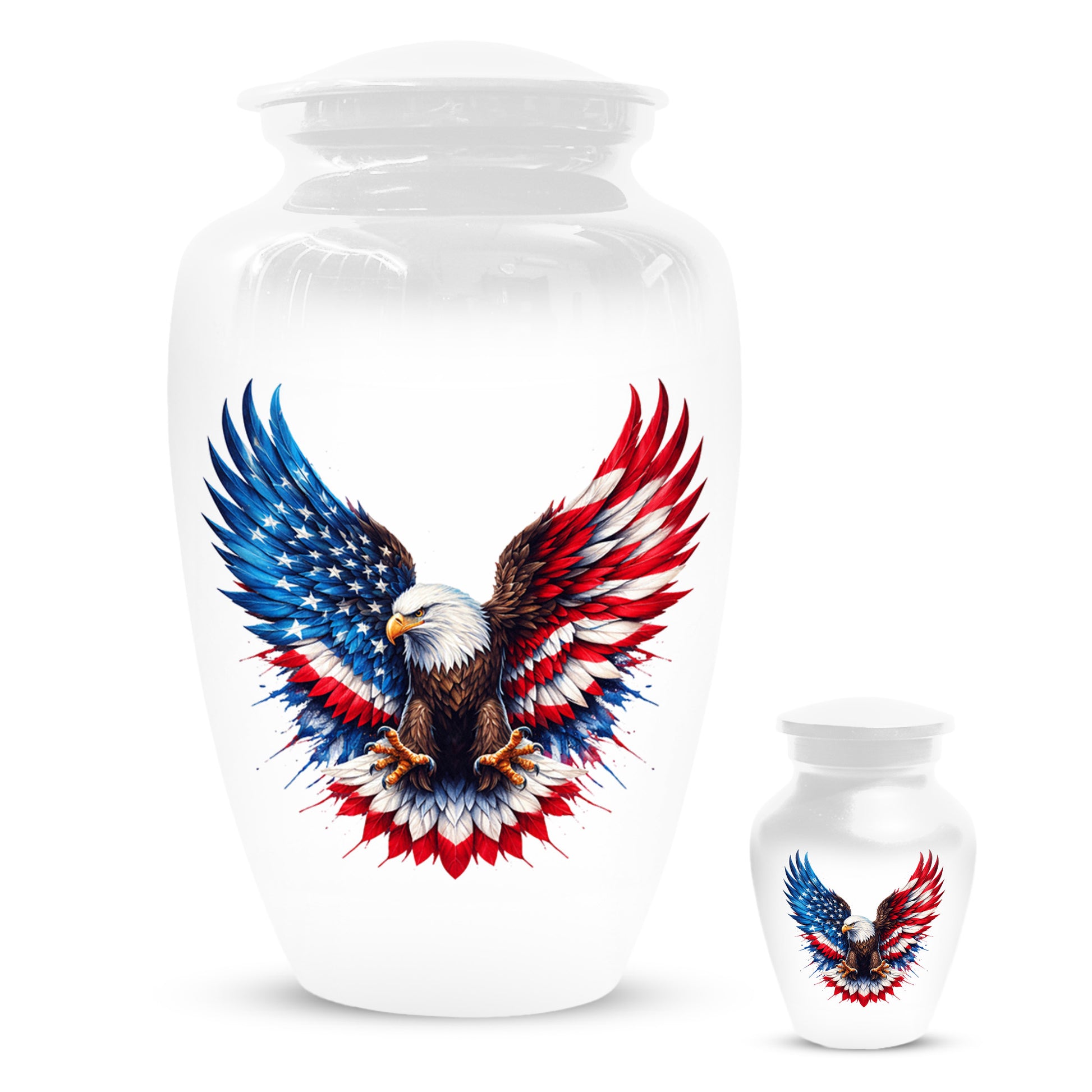 Eagle Urn for Human Ashes - American Flag Memorial Urns for Dad | Patriotic Cremation Keepsake for Men