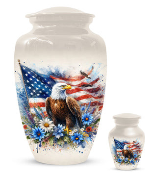 American Eagle Memorial Urn for Male Ashes - Patriotic Cremation Urns for Dad