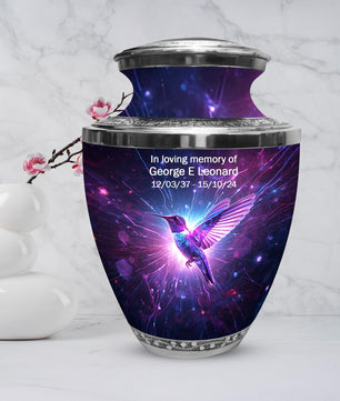 Purple Hummingbird Urn For Human Ashes - Bird Cremation Urns For Mom