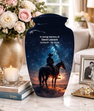 Western Cowboy Urn For Dads Ashes - Dallas Cowboys Mini Urns For Adult Male